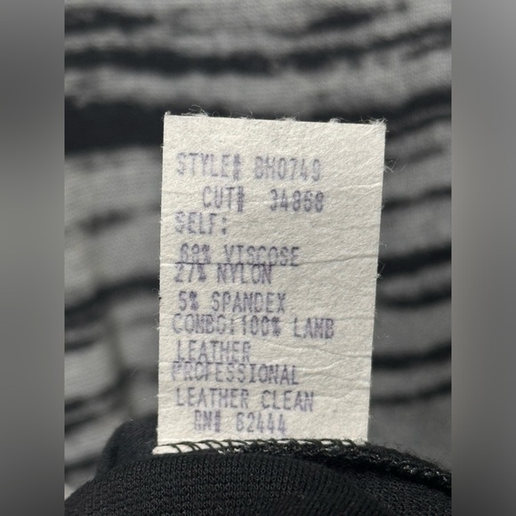 Nicole Miller Artelier Lamb Leather Combo Handmade Dress - Picture 7 of 9